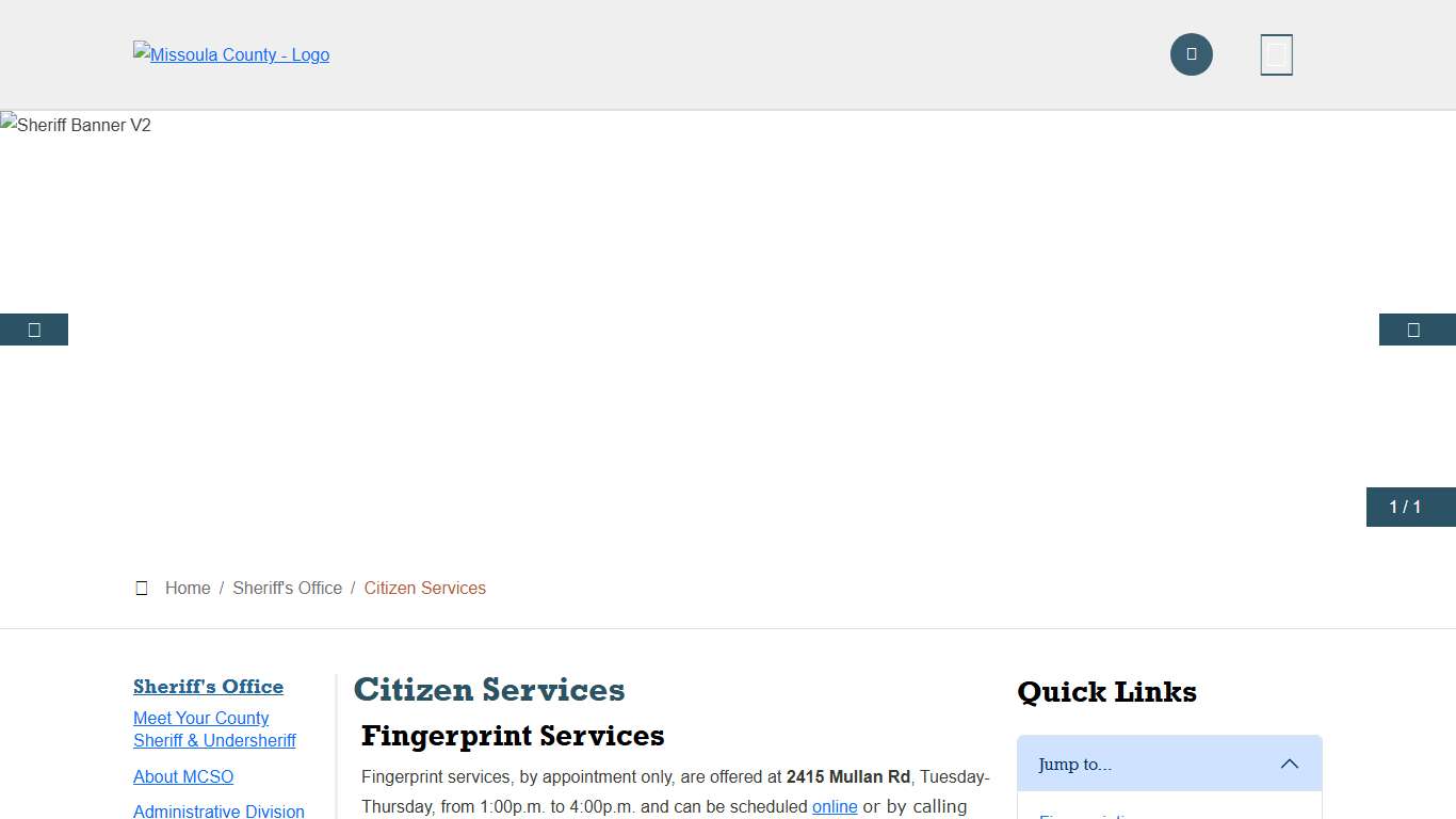 Sheriff's Office - Citizen Services Missoula County, MT